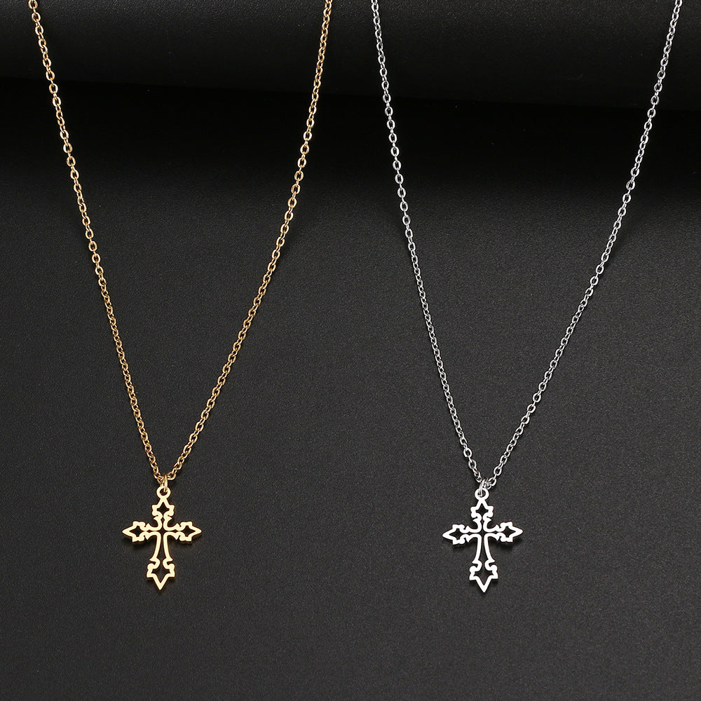 Gothic Hollow Cross Necklace