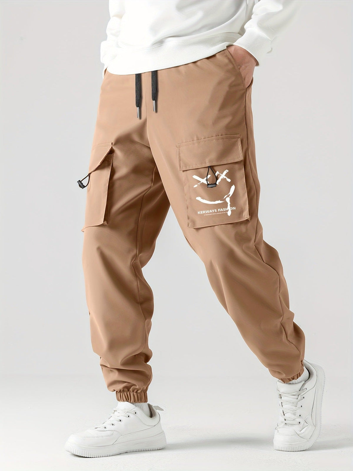 Cuffed Straight-Leg Cargo Trousers