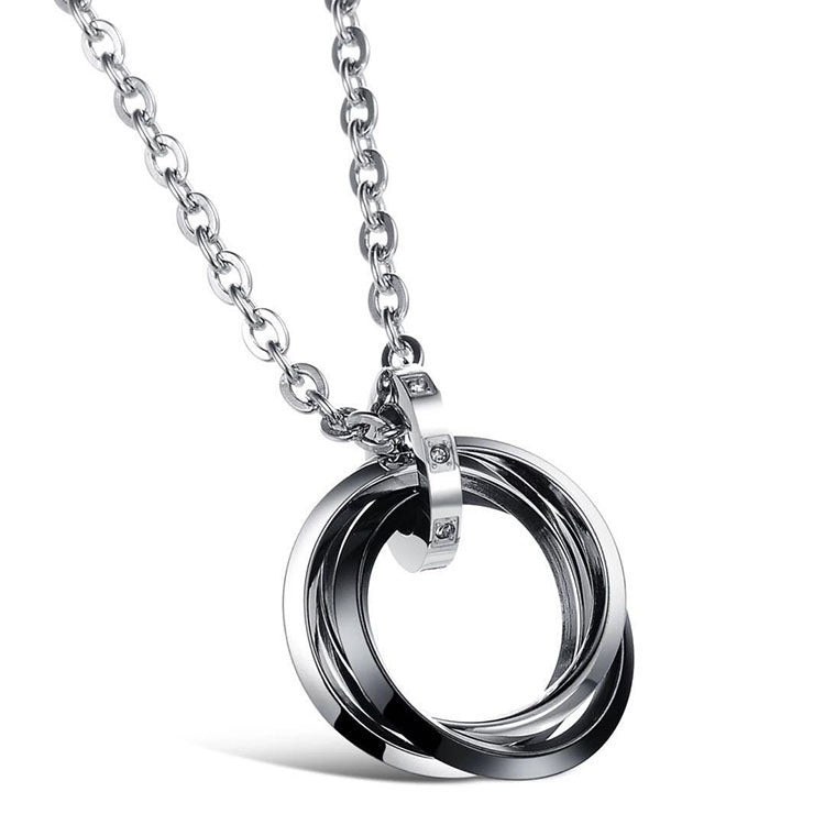 Men's Black Titanium Steel Chain Necklace – 60cm