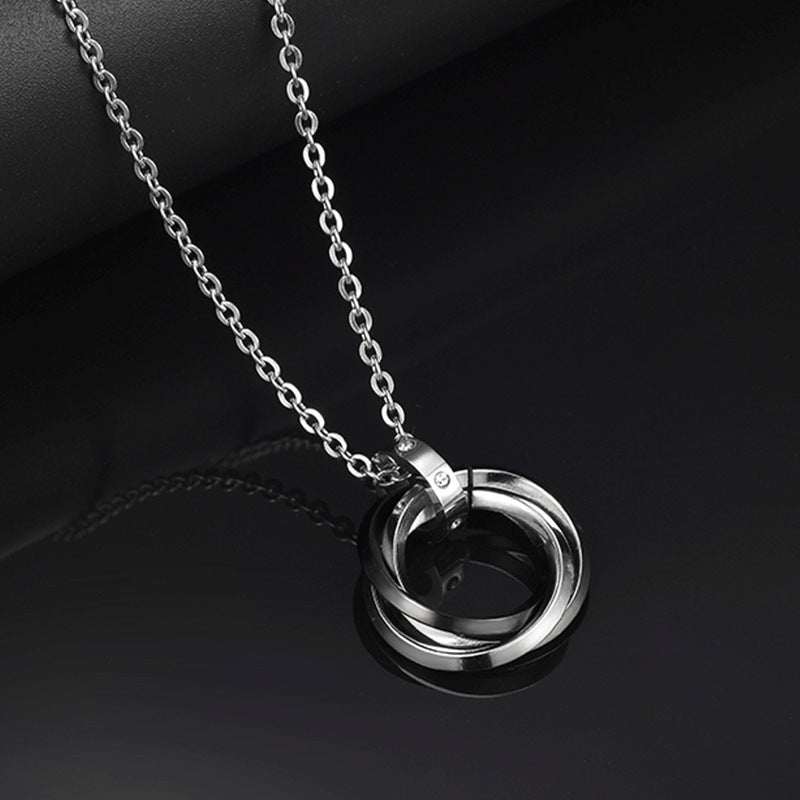 Men's Black Titanium Steel Chain Necklace – 60cm