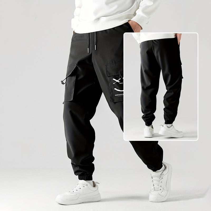 Cuffed Straight-Leg Cargo Trousers