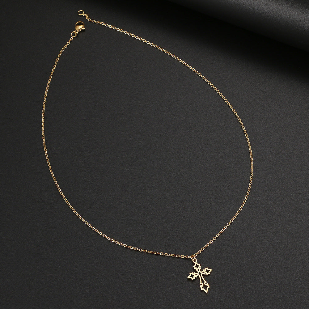 Gothic Hollow Cross Necklace