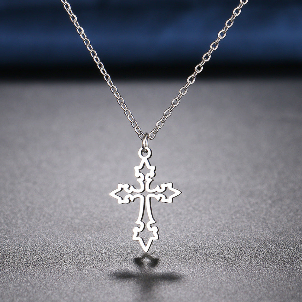 Gothic Hollow Cross Necklace