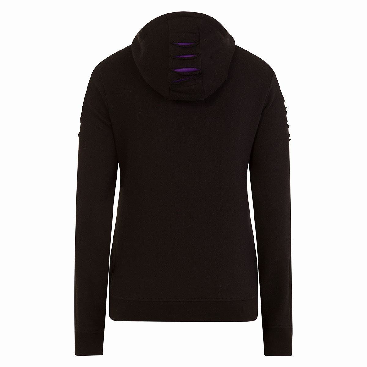 Cattitude Ripped Hoodie – Purple & Black