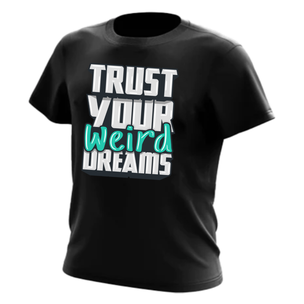 Trust Your Weird Dreams Oversized Black T-Shirt