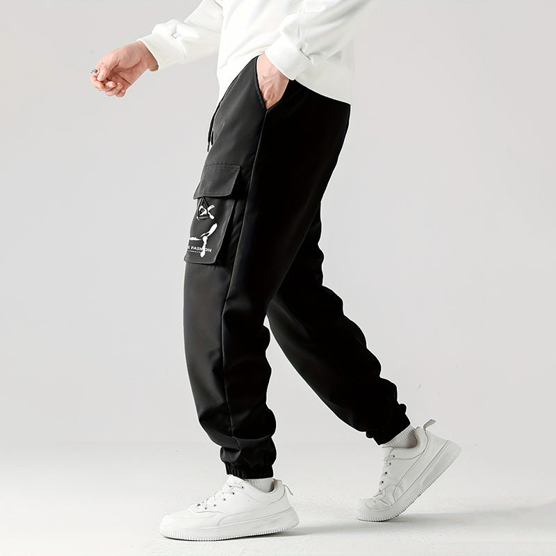 Cuffed Straight-Leg Cargo Trousers