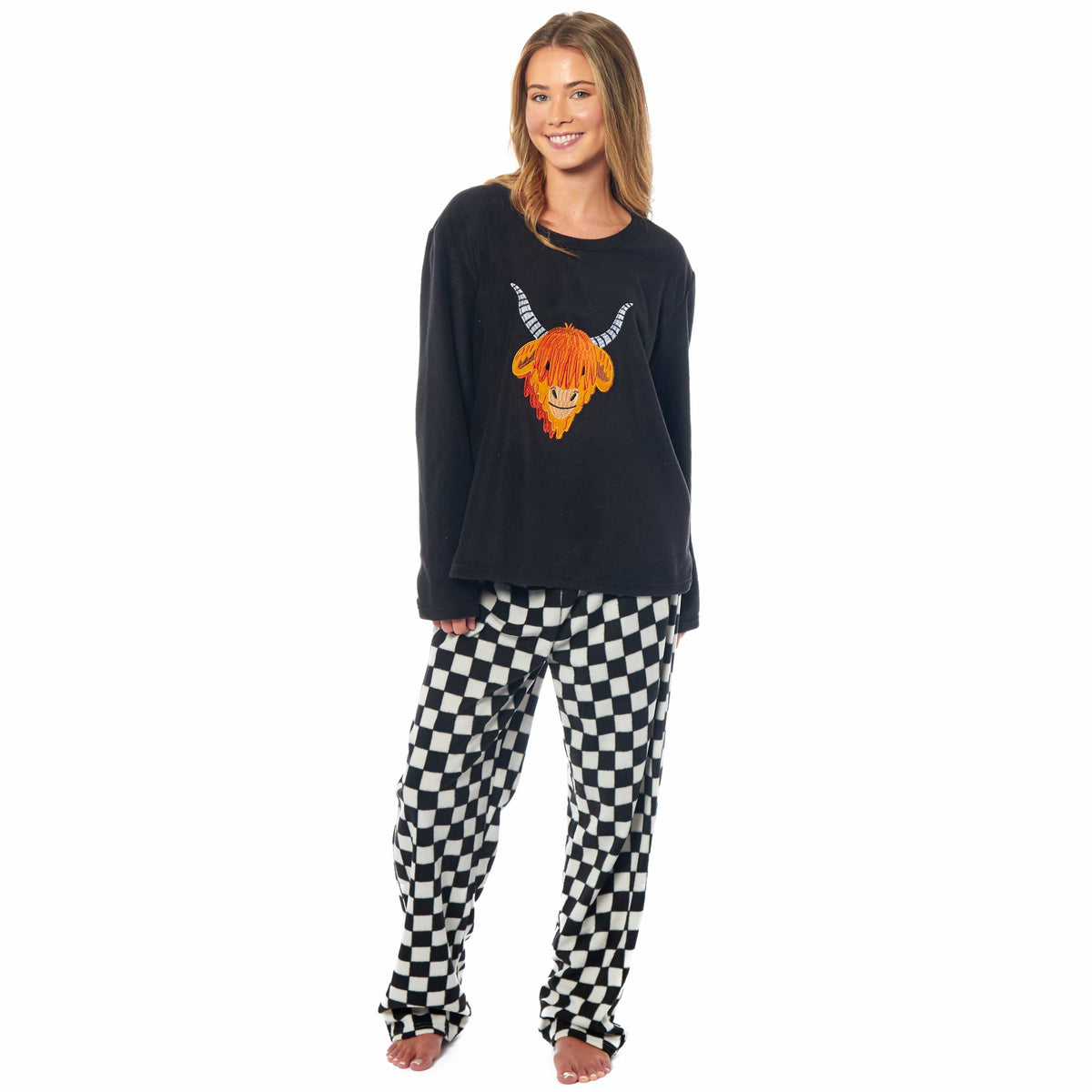 Women's Highland Cow Thermal Fleece Pyjama Set