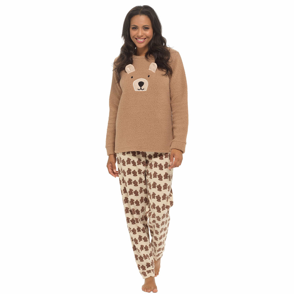 Women's Teddy Bear Fleece Pyjama Set