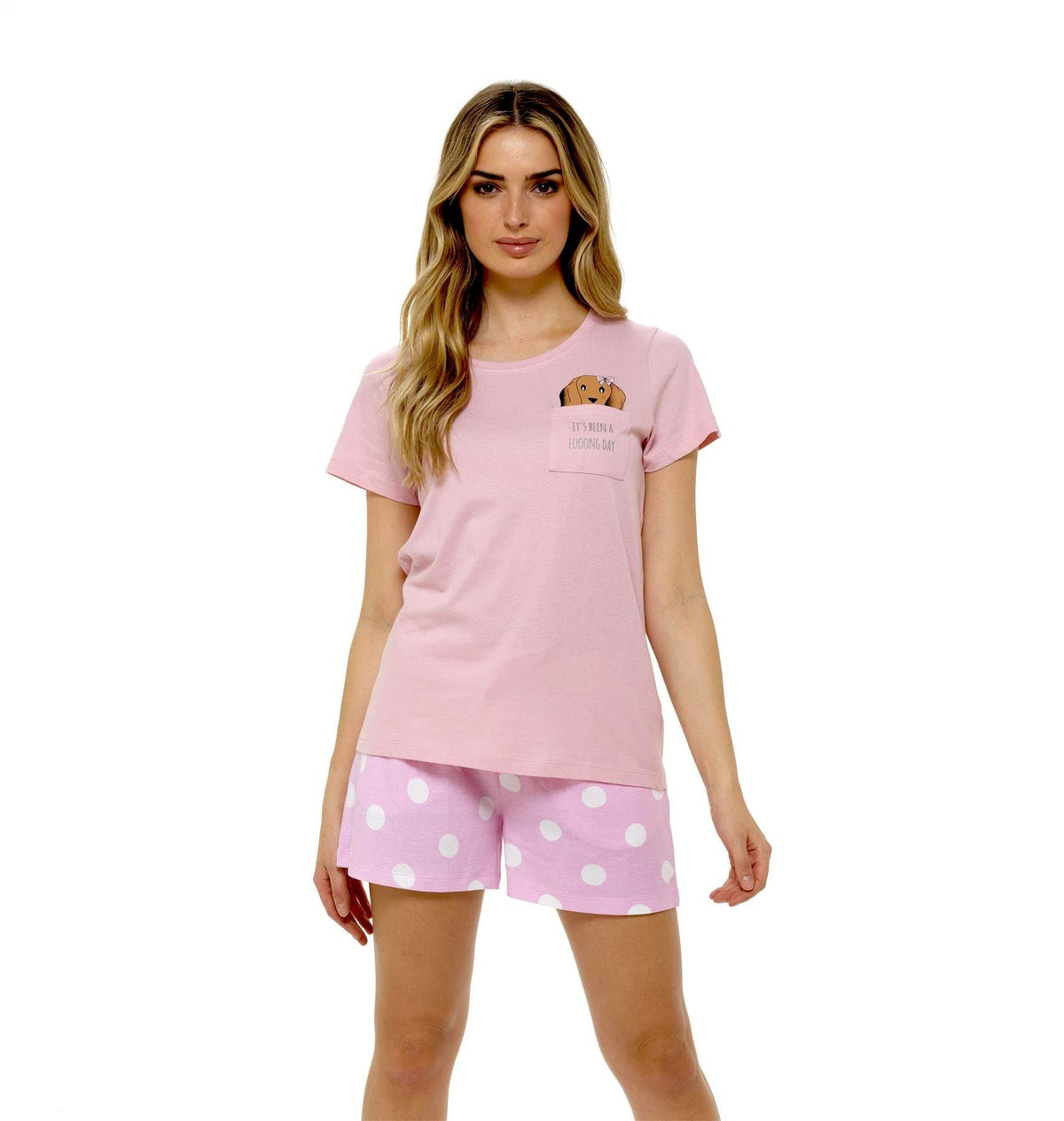 Women's Sausage Dog T-Shirt & Shorts Pyjama Set
