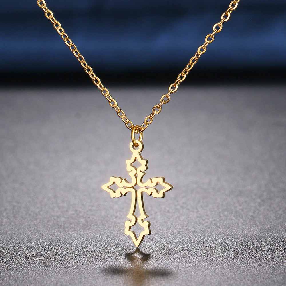 Gothic Hollow Cross Necklace