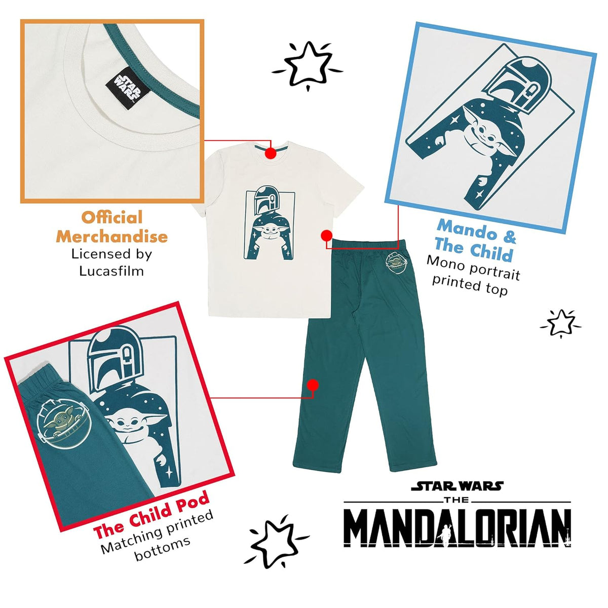 Men's Star Wars Mandalorian & Grogu Pyjama Set